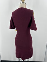 New Laundry by Shelli Segal Merlot Open Shoulder Sweater Dress, M