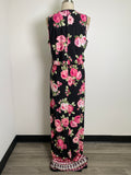 New Three Pink Hearts Black Dress, XL