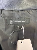 INC Black Faux Leather Jacket, 2X