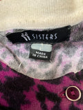 Sisters Purple Animal Print Cardigan, L