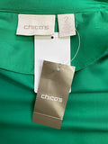 New Chico's Green Silk Shantung Jacket, L (retail $159)