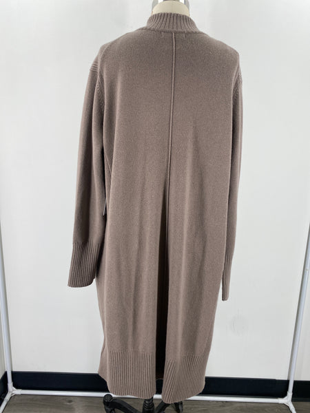 New Athleta Brown Spirit Refined Wool Cashmere Wrap Sweater, L (retail $199)