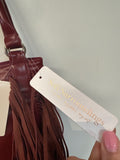 New Soft Surroundings Burgundy Faux Leather Shoulder Bag, 17"x12"
