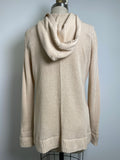 Marled Cream Hooded Sweater, M