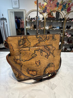 Patricia Nash Leather Aveley European Map Crossbody, 12"x9"