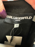 New Karl Lagerfeld Paris Black Floral Print Sheath Dress, 14