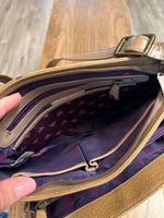 Anuschka Hand Painted Leopard Crossbody Bag, 10.5"x9.5"