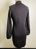 New White House Black Market Black Jacquard Sweater Dress, S Petite
