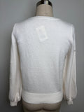 Loft White with Pearl Accents Sweater, S