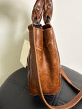 Frye Small Brown Leather Crossbody Bag, 8"x8"