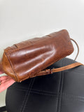 Frye Small Brown Leather Crossbody Bag, 8"x8"