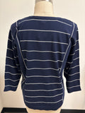 New Chico's Blue Easy Dot Sweater, M