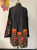 Anu Black 100% Pure Silk Jacket, XL
