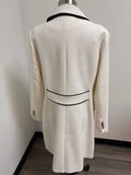 New White House Black Market White Jacket with Black Trim, L