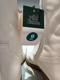 New Wild Fable White Faux Leather Wide Calf Boots, 9