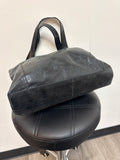 Hobo Black Leather Shoulder Bag, 15"x11"