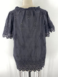 Adiva Black Eyelet Top, 1X