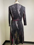 Eccoci Black Wrap 100% Silk Dress, 6