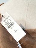 New Talbots Brown Pure Merino Wool Sweater, 3X