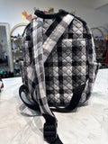 New Vera Bradley Black Kingbird Plaid Small Backpack, 11"x9"