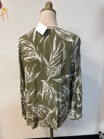 Blu Pepper Green Tie Front Top, S