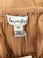 Love Fire Brown Gauze Romper, L