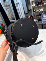 Black Drawstring Crossbody Bag, 9"x6"