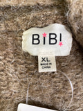 Bibi Brown Wool Blend Cardigan, XL