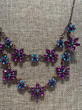 Purple Glass Necklace, 14"-16"