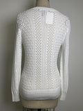 White House Black Market White Open Stitch Sweater, S