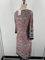 New London Times Red/Black Paisley Dress, 8