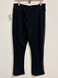 New Guess Black Rubie Rhinestone Fleece 31" Inseam Pants, L