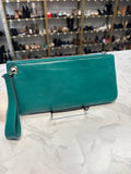 Hobo Green Leather Wristlet, 11"x5"