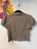 Altar'd State Brown Gingham Top, S