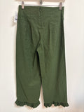 Maeve Anthropologie Green Ruffle Trim The Colette 26" Inseam Pants, 26 (2)