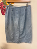 WearAll Denim Button Front Skirt, 10