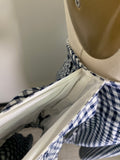Olivaceous Black Gingham Off Shoulder Dress, M (No Belt)