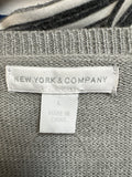 New York & Co Metallic Silver Sweater, L