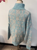 Loft Wool Blend Blue Snowflake Sweater, L