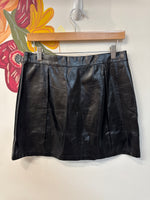 Allegra K Black Faux Leather Skirt, M