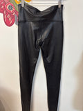 Spanx Black Shiny Leggings, L