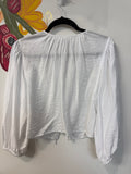 New Banana Republic White Tie Front Top, S