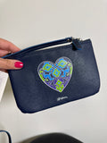 Brighton Blue Heart Mini Crossbody Bag, 8"x5"
