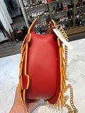 Hedgehog Red Faux Leather Crossbody Bag, 9"x5"