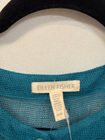 Eileen Fisher Teal Sheer Top, M