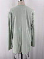 Pure Jill Green Shirttail Top, L