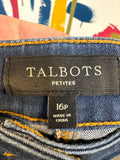 Talbots Denim Button Front Skirt, 16 Petite