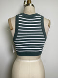 Offline by Aerie Green Stripe Cropped Top, XS