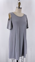 Lazy Sunday Gray Open Shoulder Dress, S