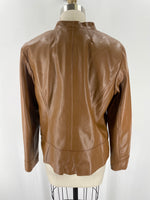 Alfani Brown Faux Leather Jacket, M